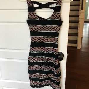 Black boho crochet dress